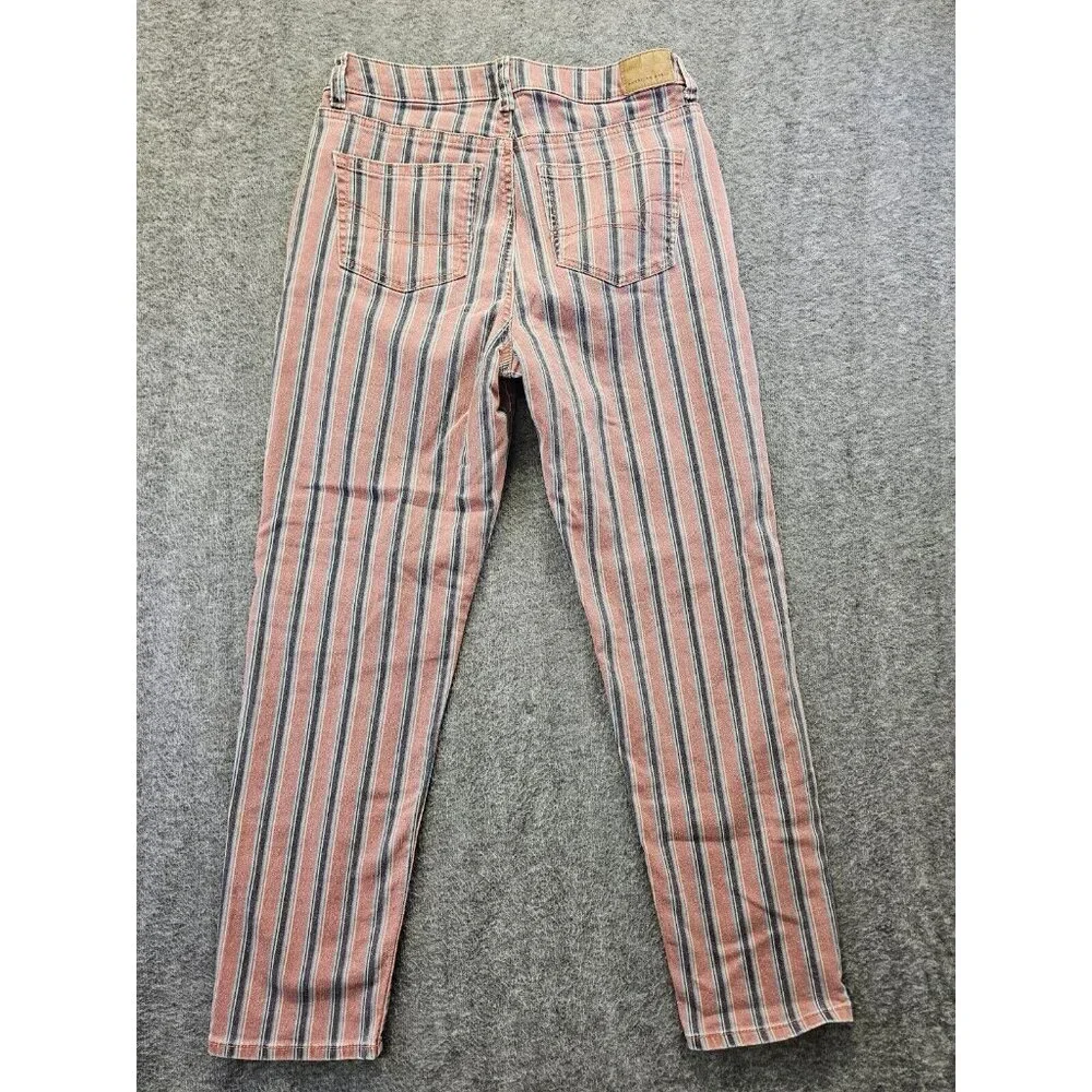 American Eagle Outfitters Pink and Blue Striped Straight Leg Jeans - Picture 2 of 11